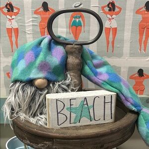 Mermaid Gnome Decor with Beach Sign